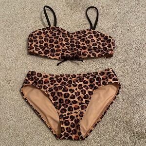 Leopard Print Two Piece Bathing Suit